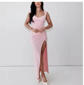 Fashionable Solid Color Backless Sleeveless Dress